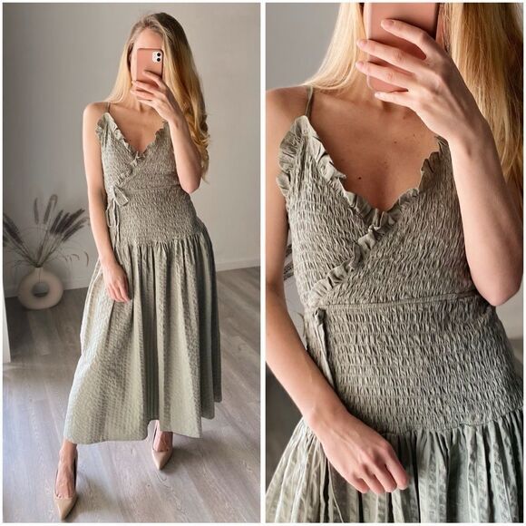 ASOS DESIGN cami wrap maxi dress with shirred waist - Picture 1 of 6